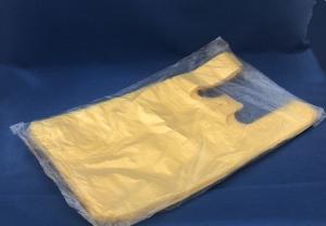Пакет майка ПНД 24+14/44, 10 мкм, желтая 1*100 шт. (4000 шт./40 уп. в кор) 