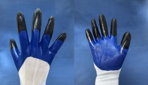 Перчатки Нейлоновые с синим нитрилом с пальцами (12 пар в упак., 600 пар/50 уп. в мешке) 
