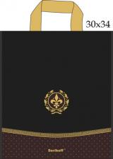 Пакет с петл. ручкой 30х34, 90 мкм, ЛИЛИЯ, черная, 1*50 (700) Serikoff