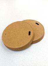 Крышка d 80 мм, бумажная, для стаканов, с Бок. отверстием, КРАФТ 1*50 (1000 шт./ 20 уп. в кор.)