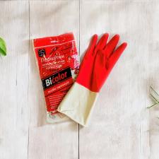 Перчатки хоз. латексные BICOLOR, р-р S, 1*12 (120 уп/кор.)