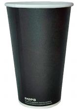 Стакан бумажный 450 мл, d-90 мм, h-135 мм, ЧЕРНЫЙ, 1*50 (1000 шт./ 20 уп.) ROPS   